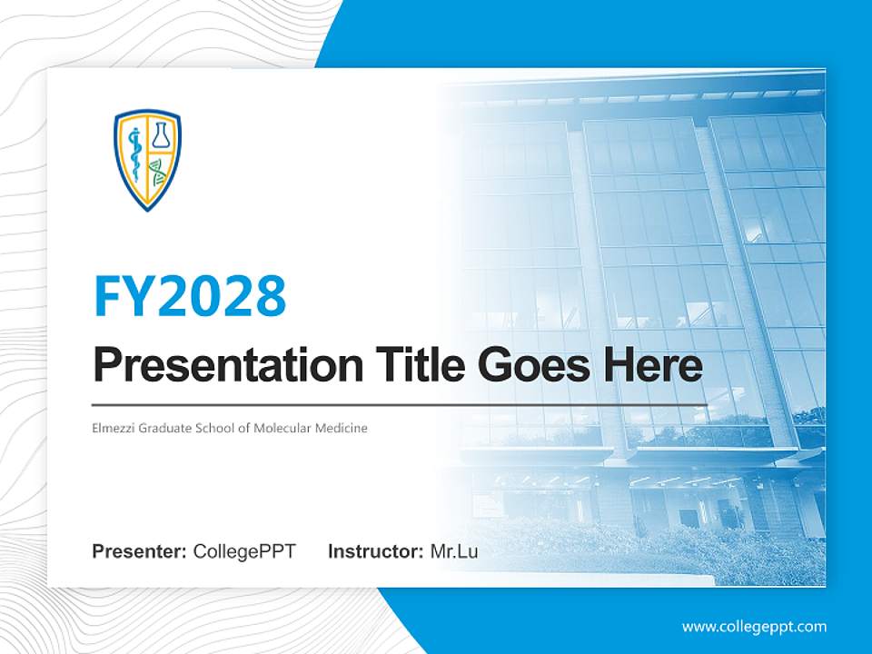 Elmezzi Graduate School of Molecular Medicine Academic Presentation/Research Findings Report PPT Template4:3 ratio PPT effect preview image5