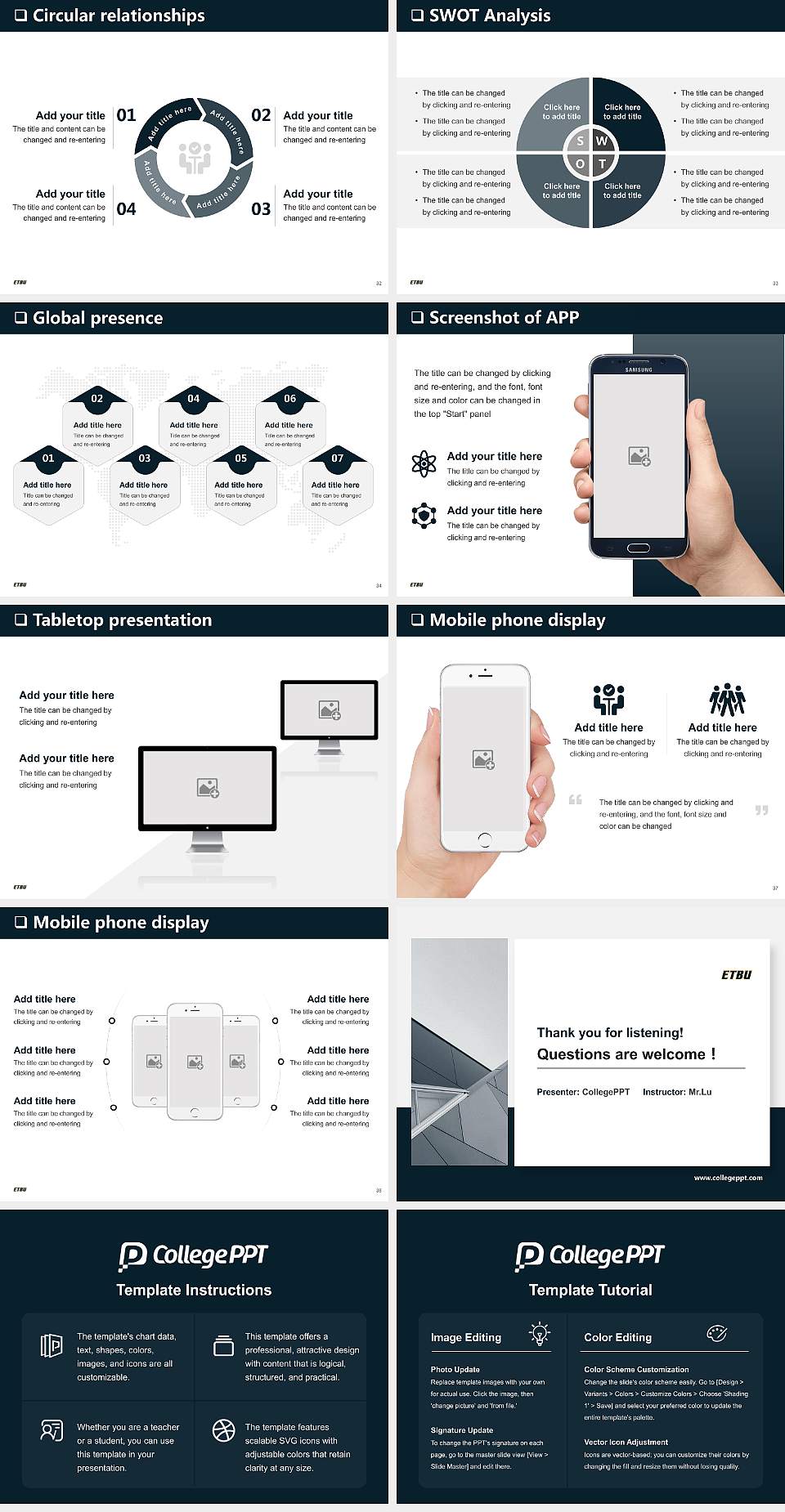 East Texas Baptist University General Purpose PPT Template4:3 ratio PPT effect preview image5