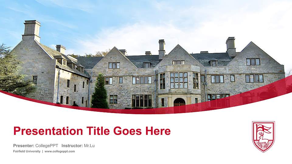 Fairfield University Course/Courseware Creation PPT Template16:9 ratio PPT effect preview image