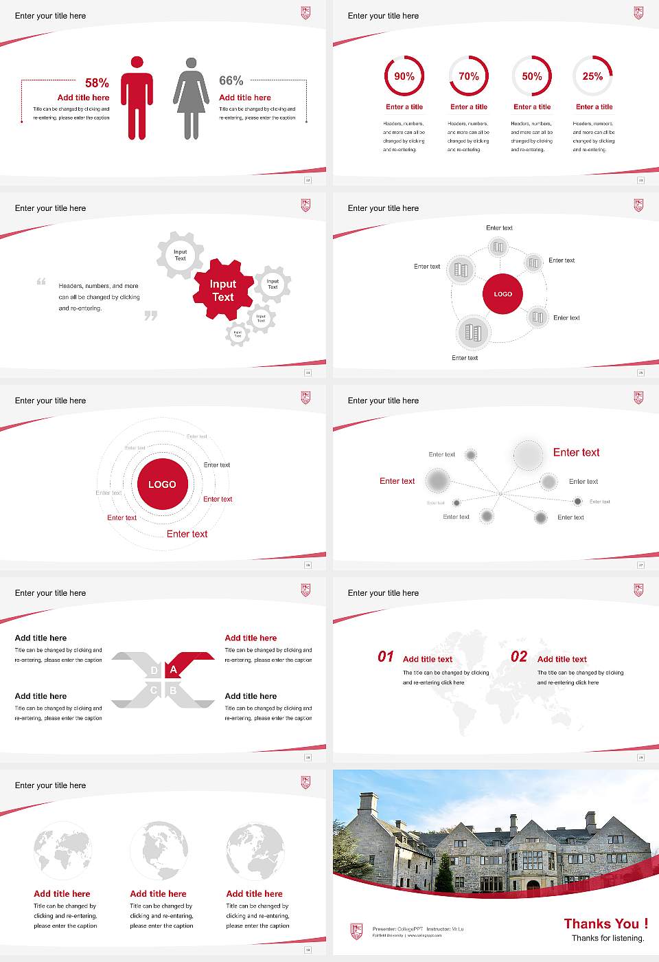 Fairfield University Course/Courseware Creation PPT Template16:9 ratio PPT effect preview image4