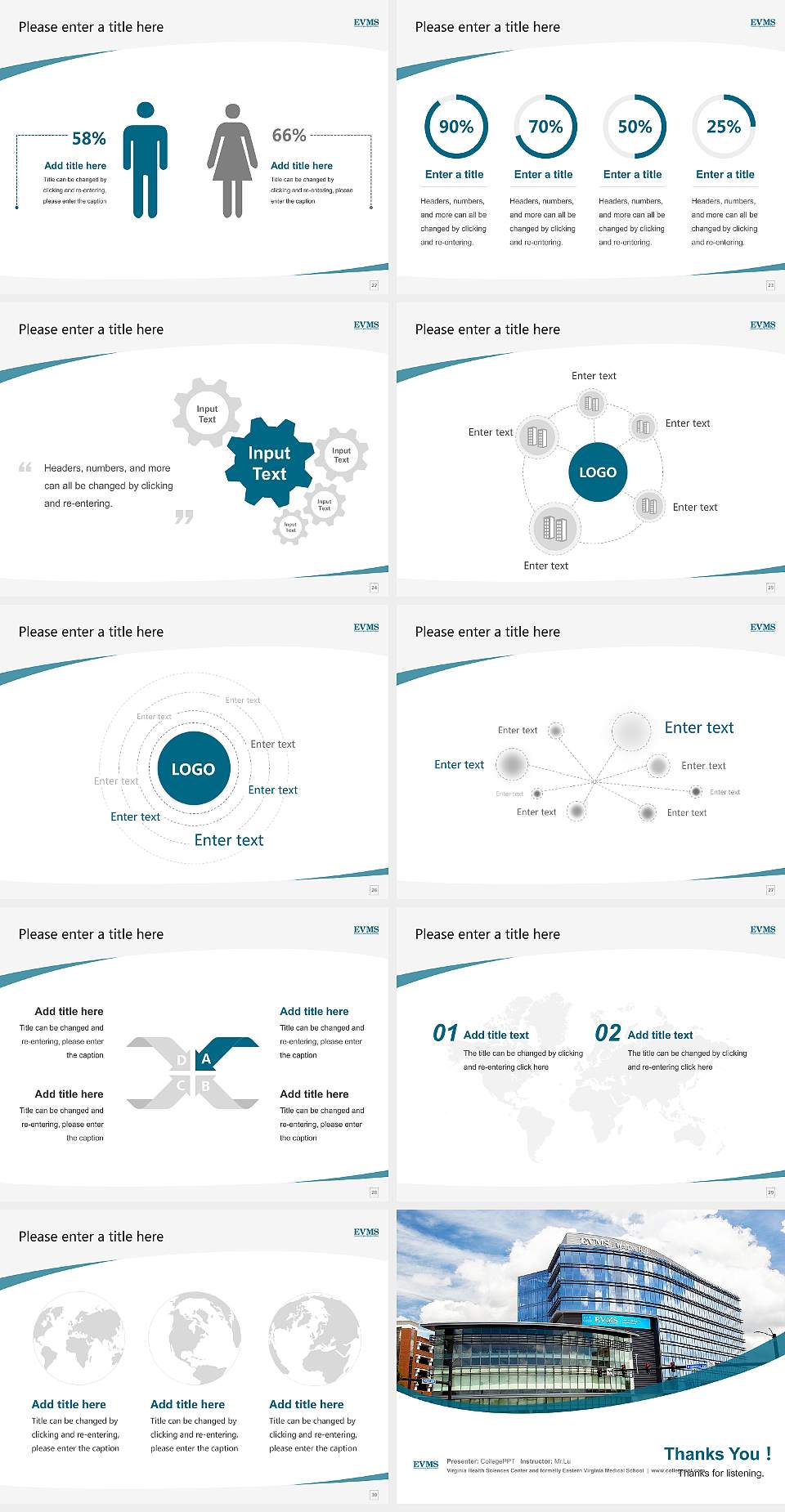 Virginia Health Sciences Center and formally Eastern Virginia Medical School Course/Courseware Creation PPT Template4:3 ratio PPT effect preview image4