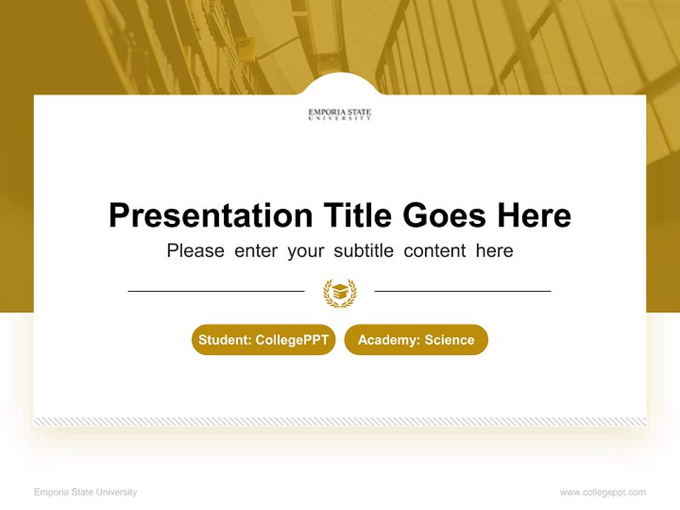 Emporia State University National Scholarship Defense PPT Template4:3 ratio PPT effect preview image4