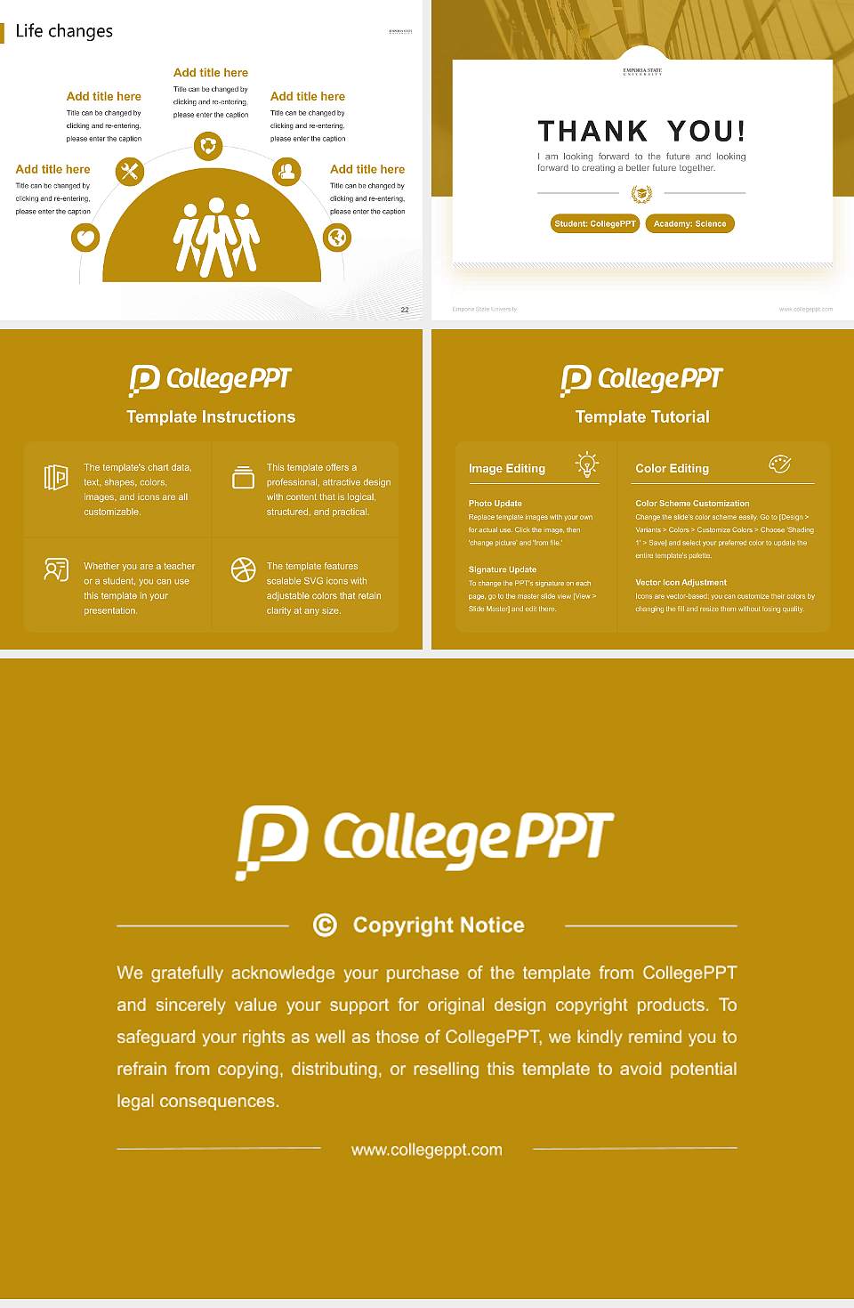 Emporia State University National Scholarship Defense PPT Template4:3 ratio PPT effect preview image4