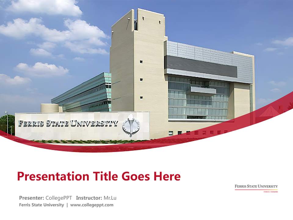 Ferris State University Course/Courseware Creation PPT Template4:3 ratio PPT effect preview image5