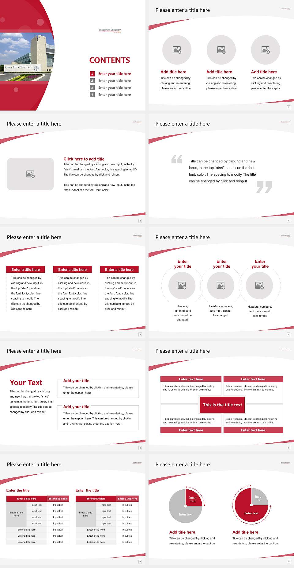 Ferris State University Course/Courseware Creation PPT Template4:3 ratio PPT effect preview image2