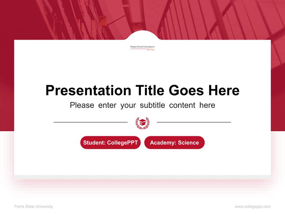 Ferris State University National Scholarship Defense PPT Template4:3 ratio PPT effect preview image4