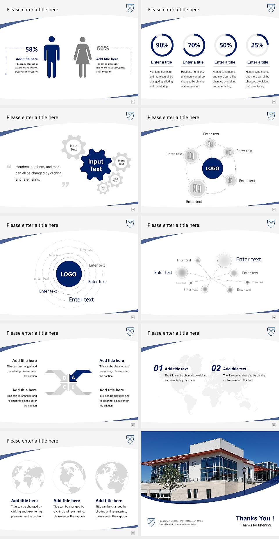 Emory University Course/Courseware Creation PPT Template4:3 ratio PPT effect preview image4