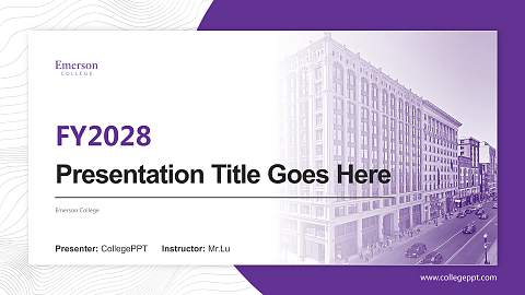 Emerson College Academic Presentation/Research Findings Report PPT Template
