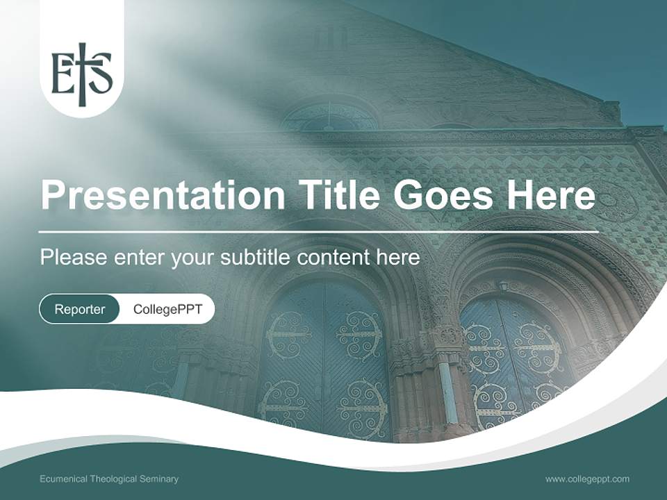 Ecumenical Theological Seminary Lecture Sharing and Networking Event PPT Template4:3 ratio PPT effect preview image4