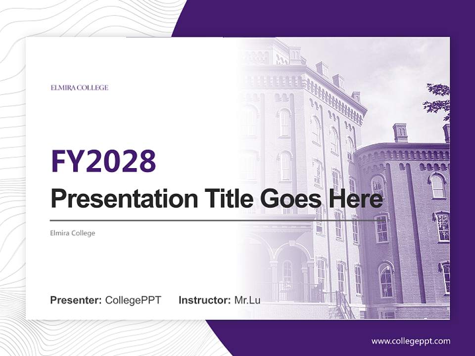 Elmira College Academic Presentation/Research Findings Report PPT Template4:3 ratio PPT effect preview image5