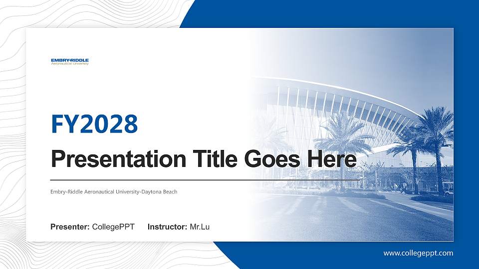 Embry-Riddle Aeronautical University-Daytona Beach Academic Presentation/Research Findings Report PPT Template16:9 ratio PPT effect preview image