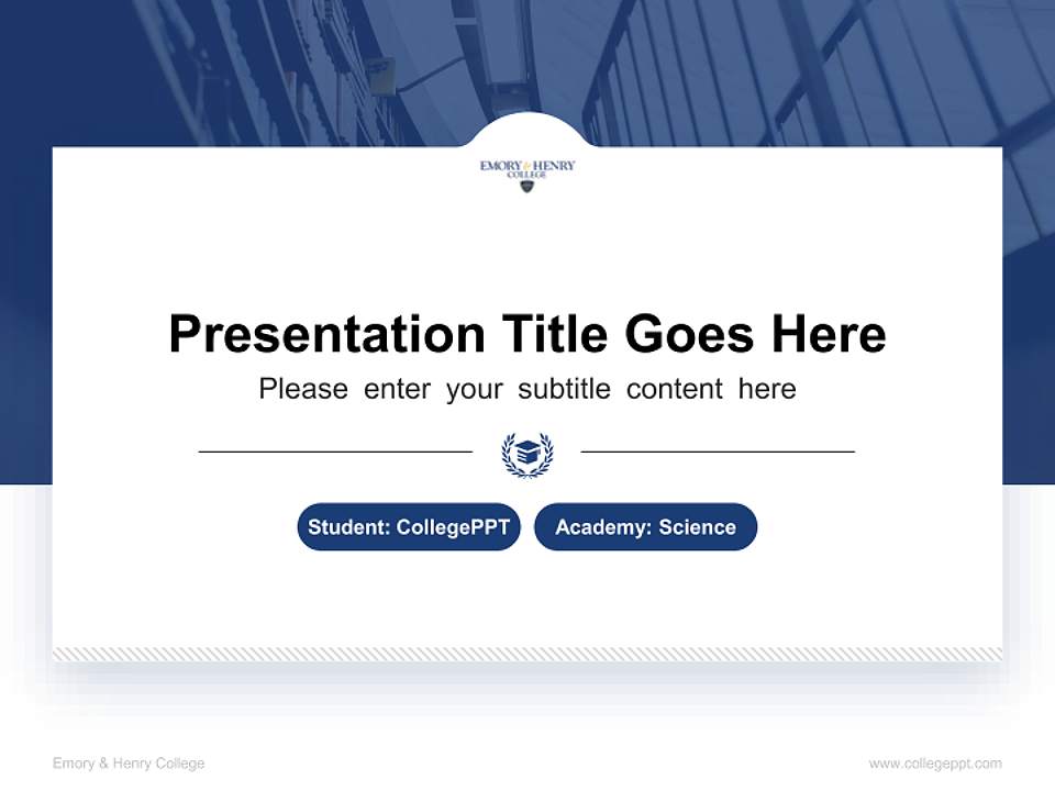 Emory & Henry College National Scholarship Defense PPT Template4:3 ratio PPT effect preview image4