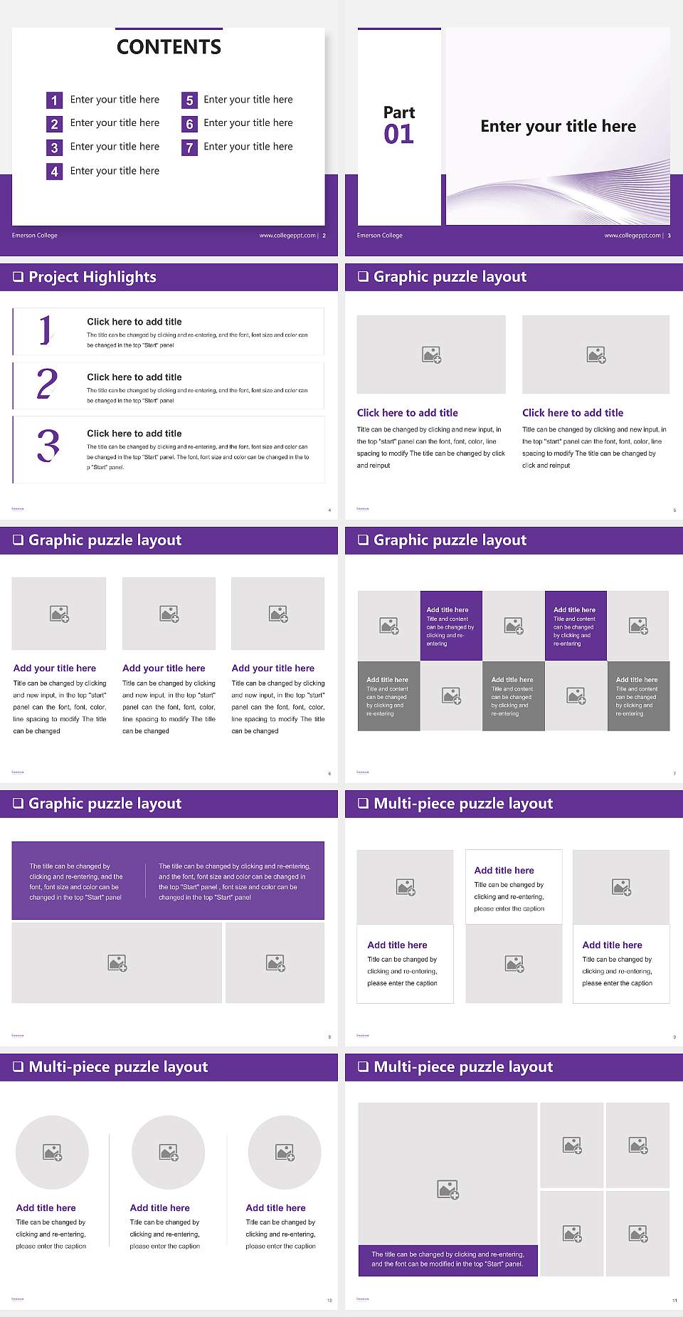 Emerson College General Purpose PPT Template4:3 ratio PPT effect preview image2