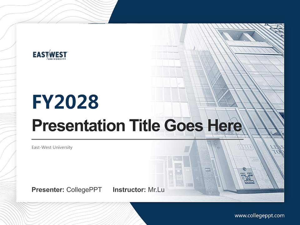 East-West University Academic Presentation/Research Findings Report PPT Template4:3 ratio PPT effect preview image5