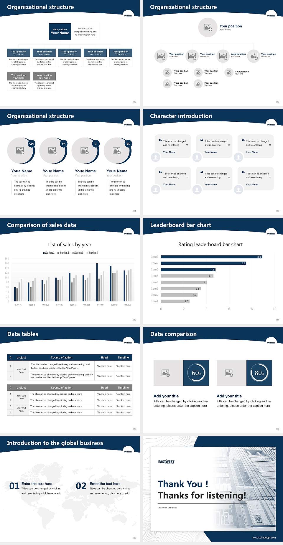 East-West University Academic Presentation/Research Findings Report PPT Template4:3 ratio PPT effect preview image4