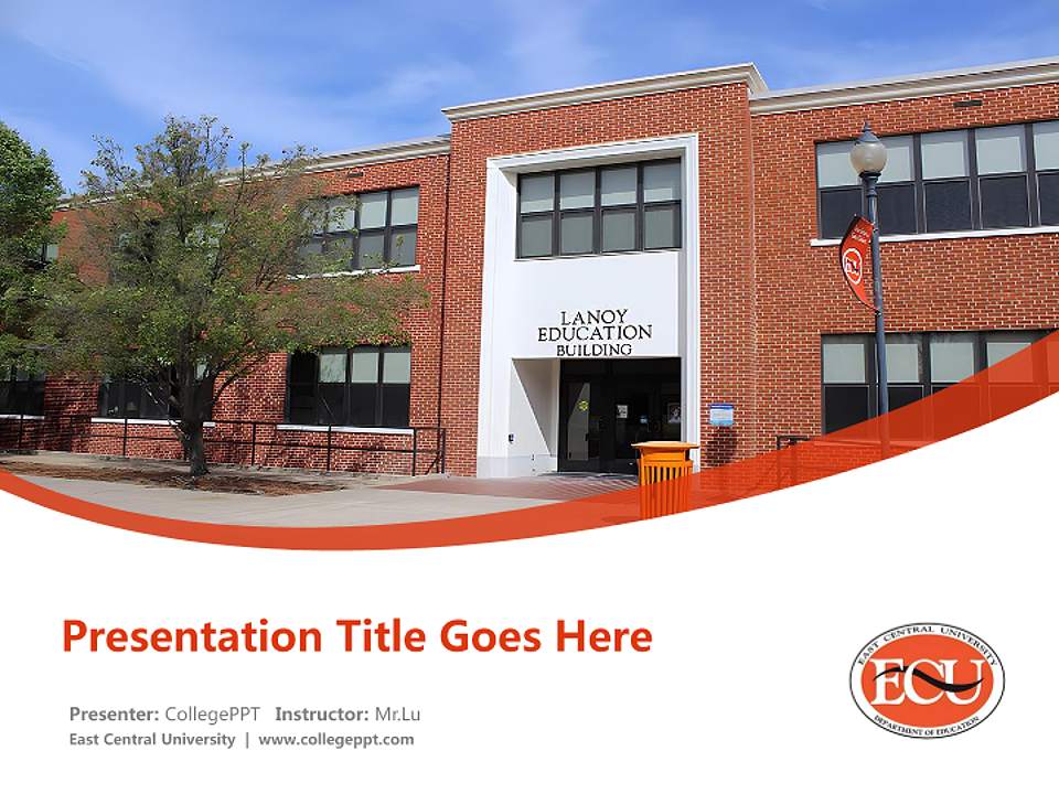 East Central University Course/Courseware Creation PPT Template4:3 ratio PPT effect preview image1