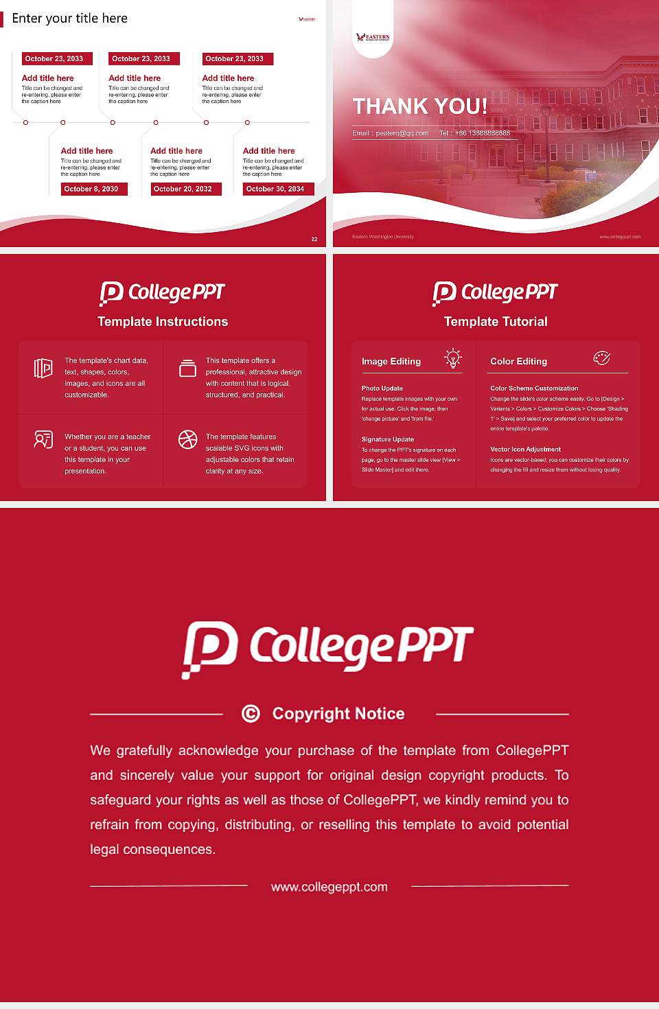 Eastern Washington University Lecture Sharing and Networking Event PPT Template4:3 ratio PPT effect preview image4