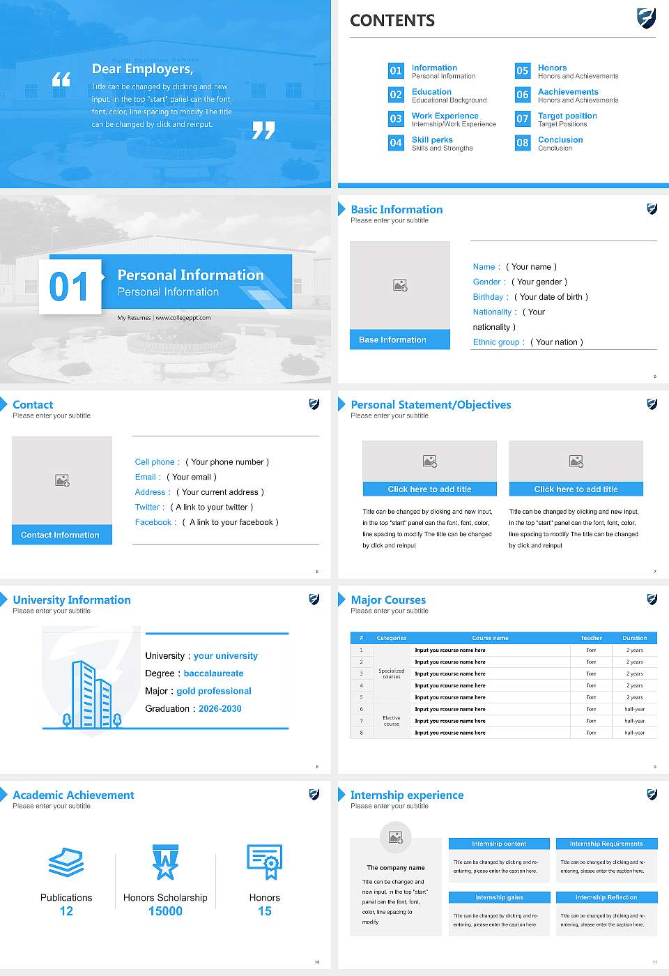 Family of Faith Christian University Resume PPT Template16:9 ratio PPT effect preview image2