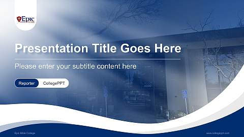 Epic Bible College Lecture Sharing and Networking Event PPT Template