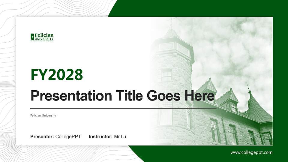 Felician University Academic Presentation/Research Findings Report PPT Template16:9 ratio PPT effect preview image
