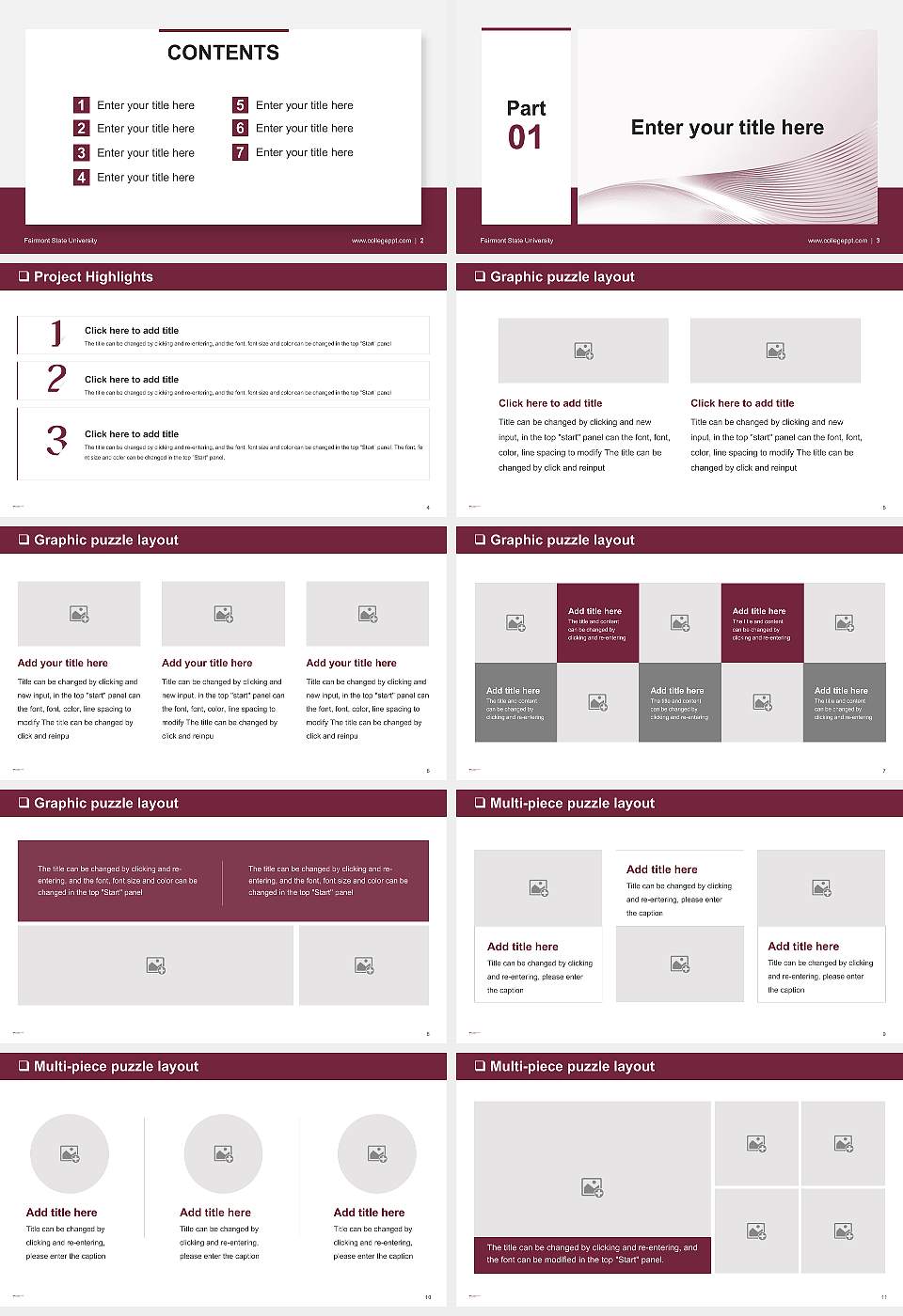 Fairmont State University General Purpose PPT Template16:9 ratio PPT effect preview image2