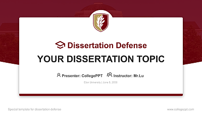 Elon University Graduation Thesis Defense PPT Template