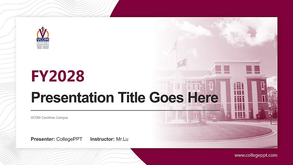 VCOM-Carolinas Campus Academic Presentation/Research Findings Report PPT Template16:9 ratio PPT effect preview image