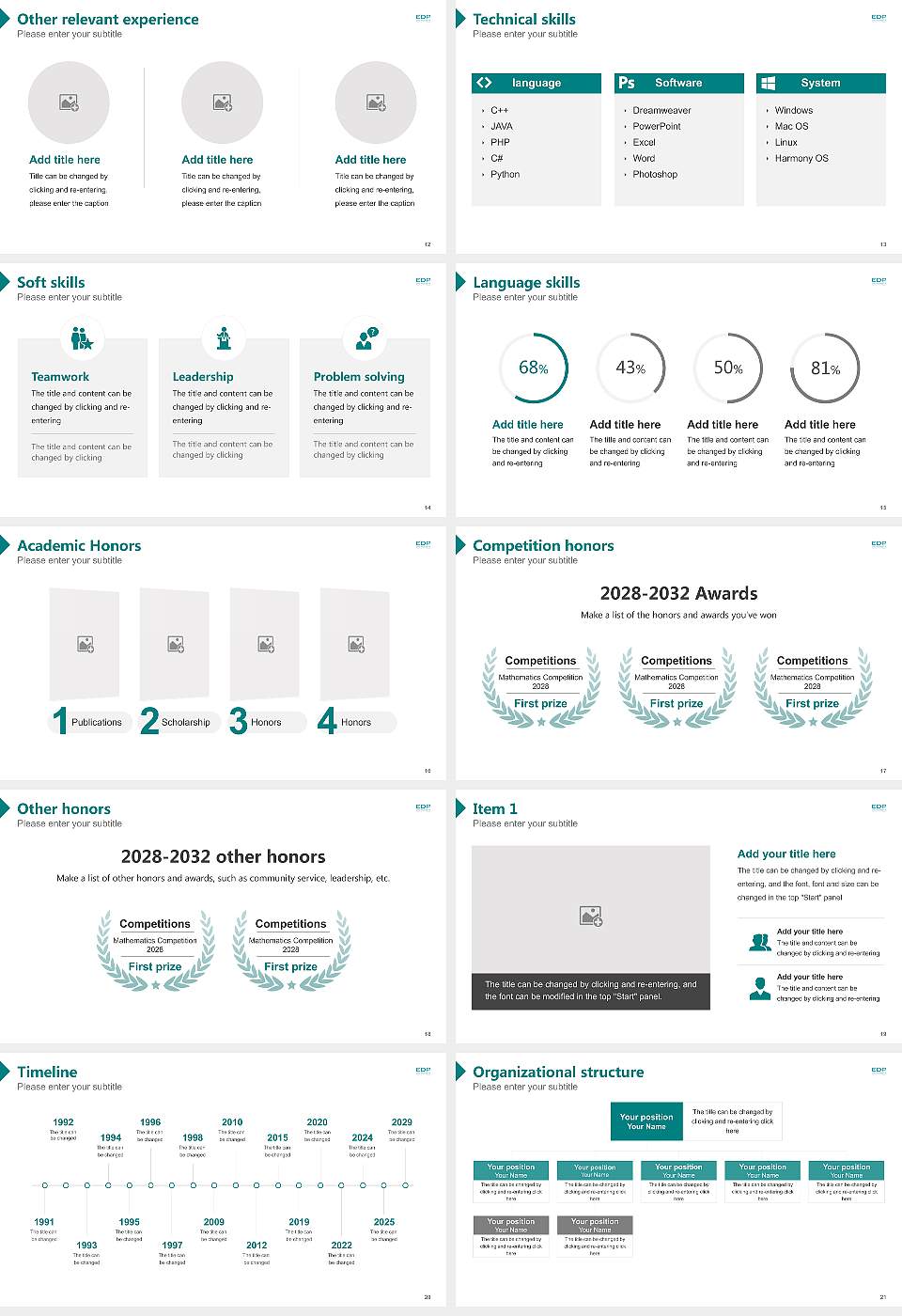 Edp University of Puerto Rico-Villalba Resume PPT Template16:9 ratio PPT effect preview image3
