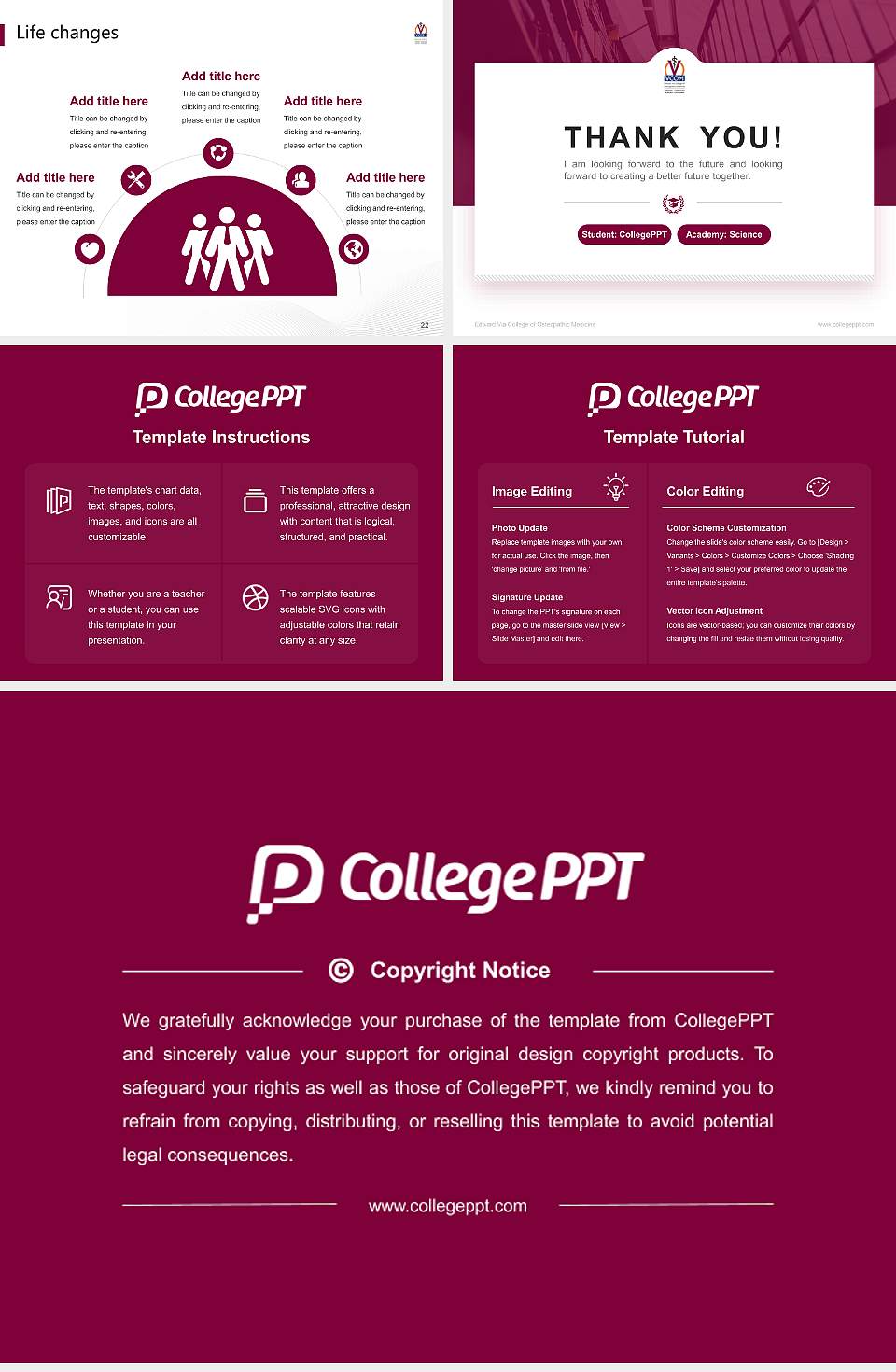 Edward Via College of Osteopathic Medicine National Scholarship Defense PPT Template4:3 ratio PPT effect preview image4