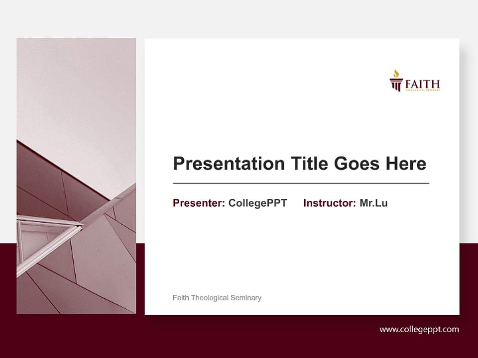 Faith Theological Seminary General Purpose PPT Template4:3 ratio PPT effect preview image6