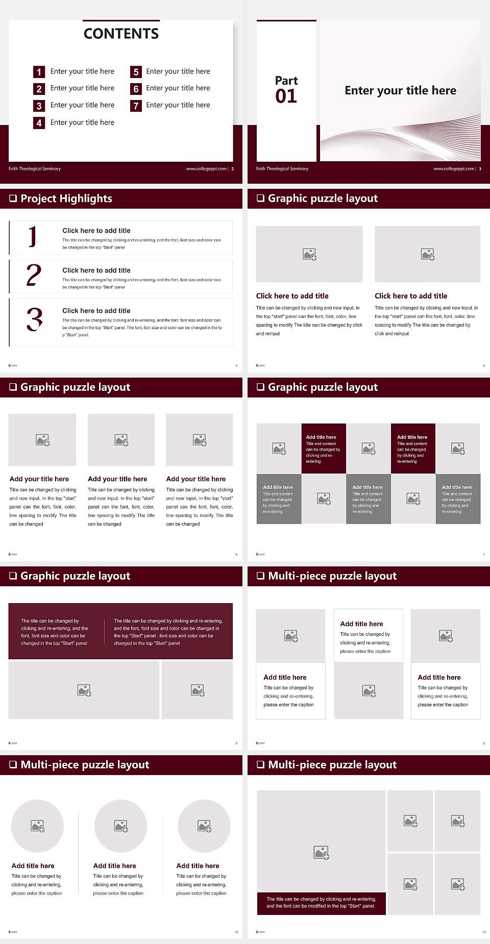 Faith Theological Seminary General Purpose PPT Template4:3 ratio PPT effect preview image2