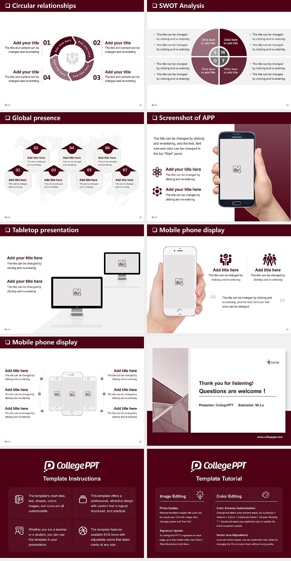 Faith Theological Seminary General Purpose PPT Template4:3 ratio PPT effect preview image5