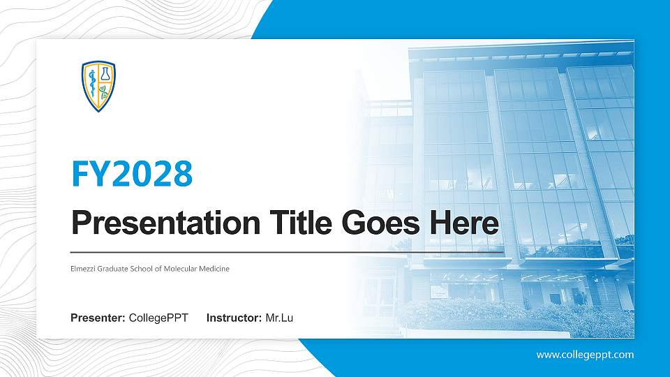 Elmezzi Graduate School of Molecular Medicine Academic Presentation/Research Findings Report PPT Template16:9 ratio PPT effect preview image