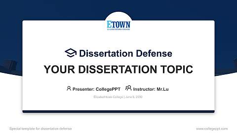 Elizabethtown College Graduation Thesis Defense PPT Template