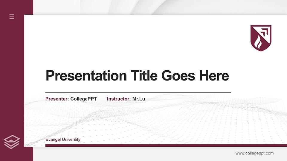 Evangel University Thesis Proposal/Graduation Defense PPT Template16:9 ratio PPT effect preview image