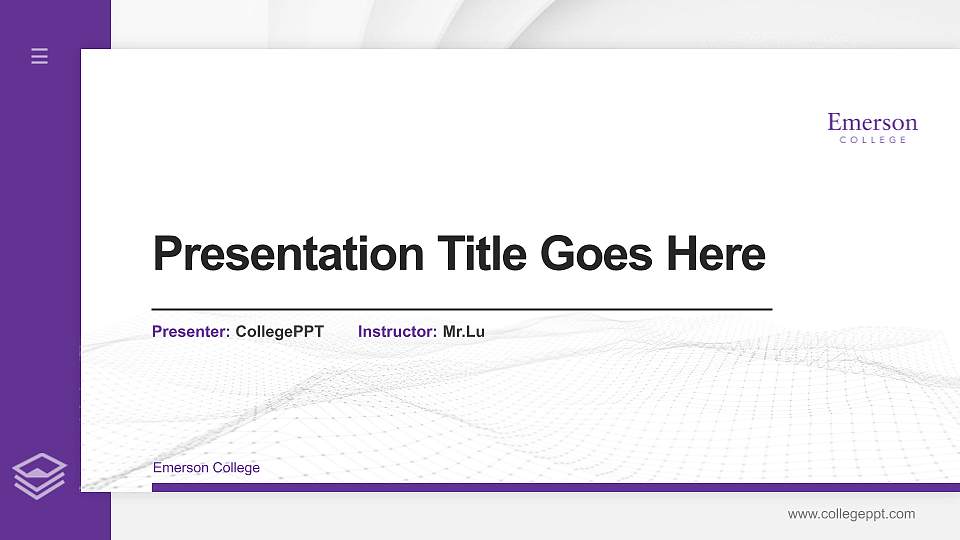 Emerson College Thesis Proposal/Graduation Defense PPT Template16:9 ratio PPT effect preview image