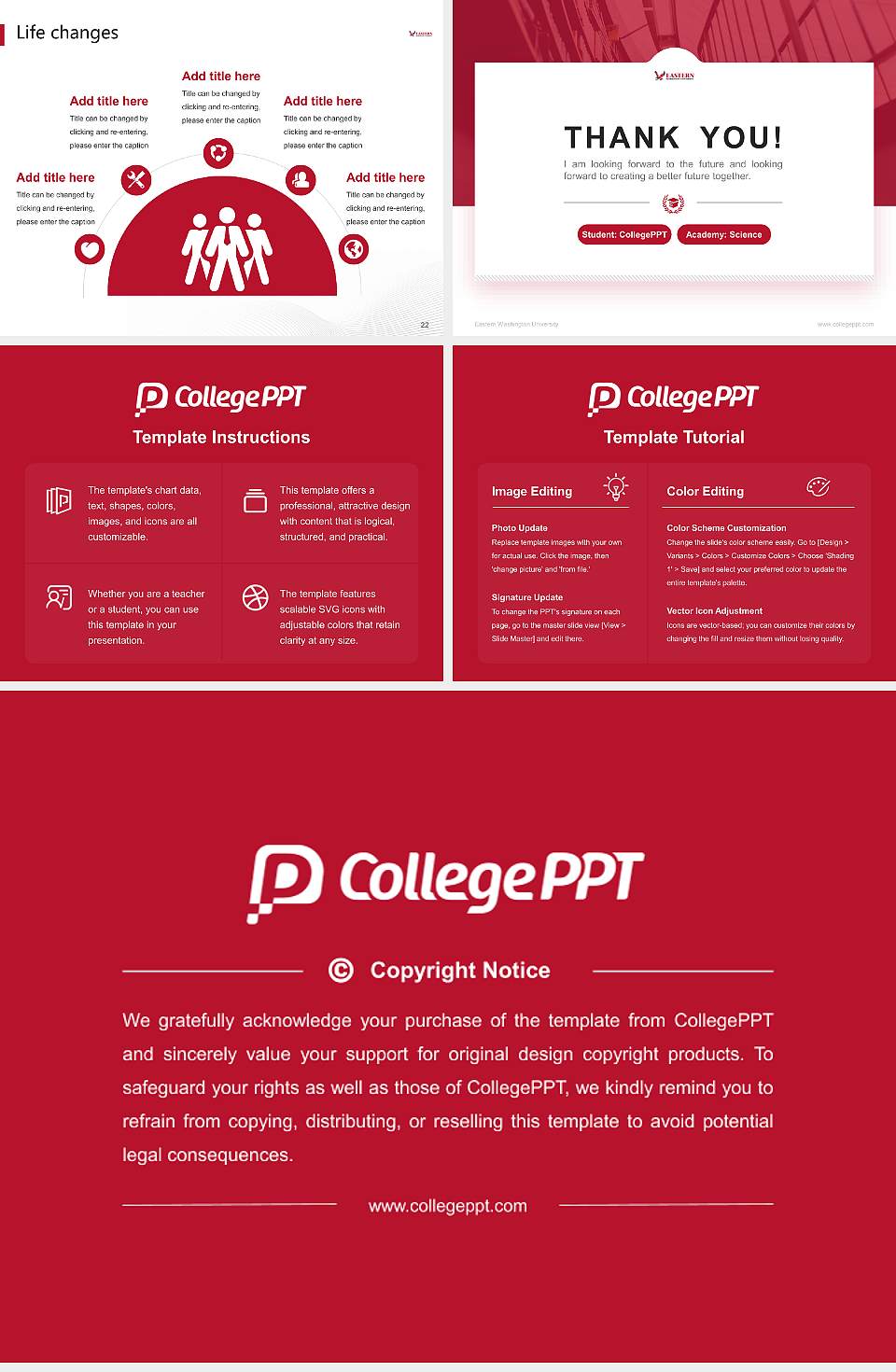 Eastern Washington University National Scholarship Defense PPT Template4:3 ratio PPT effect preview image4