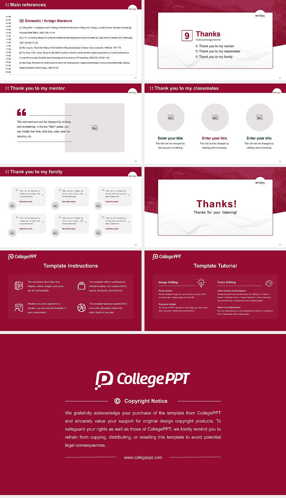 Eureka College Graduation Thesis Defense PPT Template16:9 ratio PPT effect preview image7