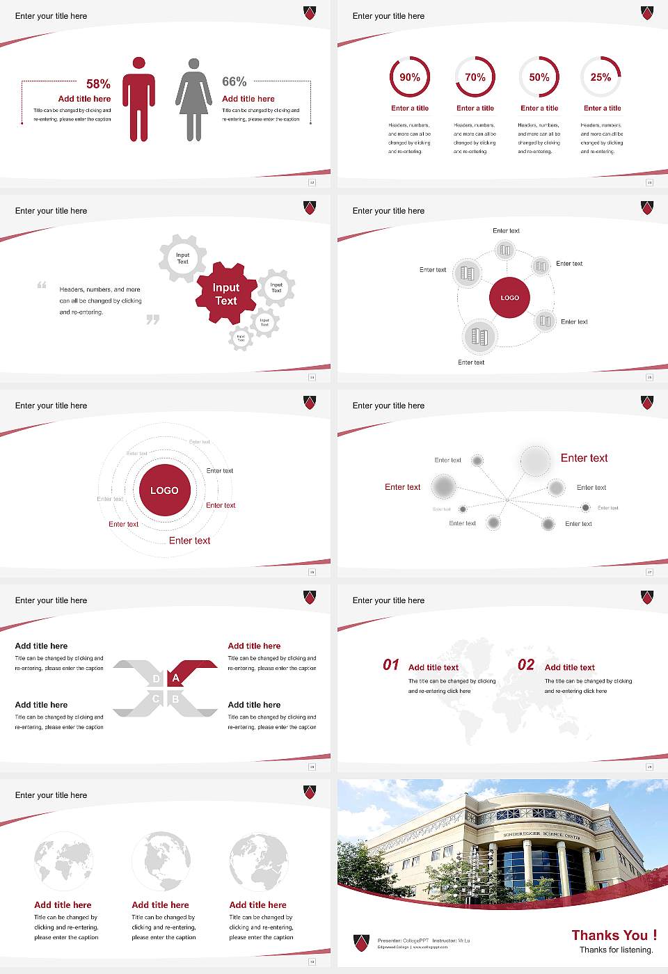 Edgewood College Course/Courseware Creation PPT Template16:9 ratio PPT effect preview image4