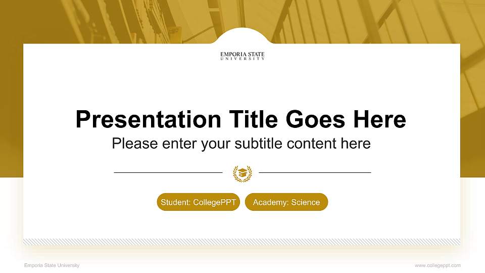 Emporia State University National Scholarship Defense PPT Template16:9 ratio PPT effect preview image