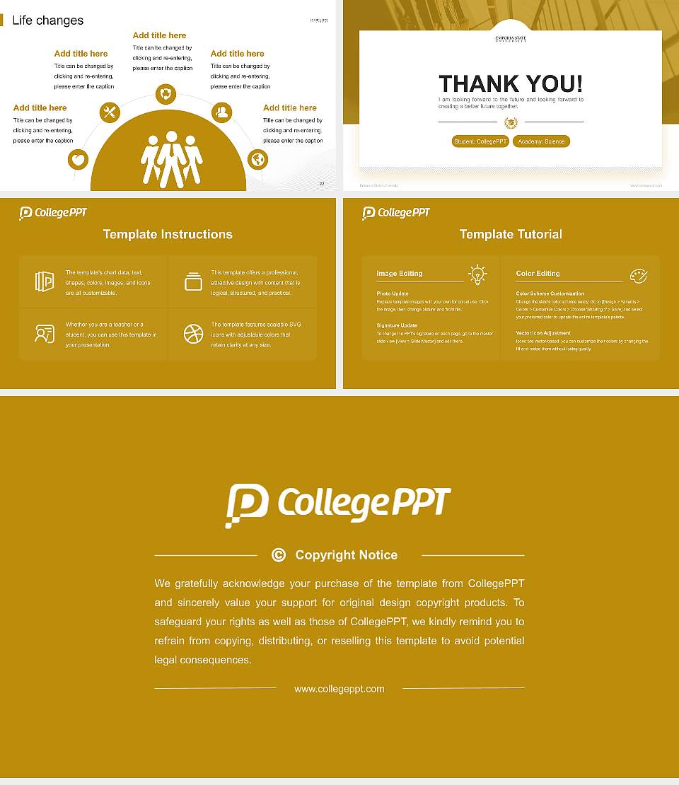 Emporia State University National Scholarship Defense PPT Template16:9 ratio PPT effect preview image4