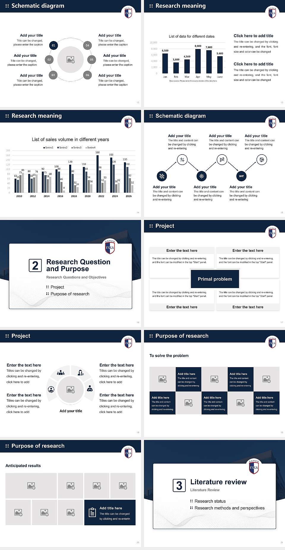 Fairfax University of America Graduation Thesis Defense PPT Template4:3 ratio PPT effect preview image3