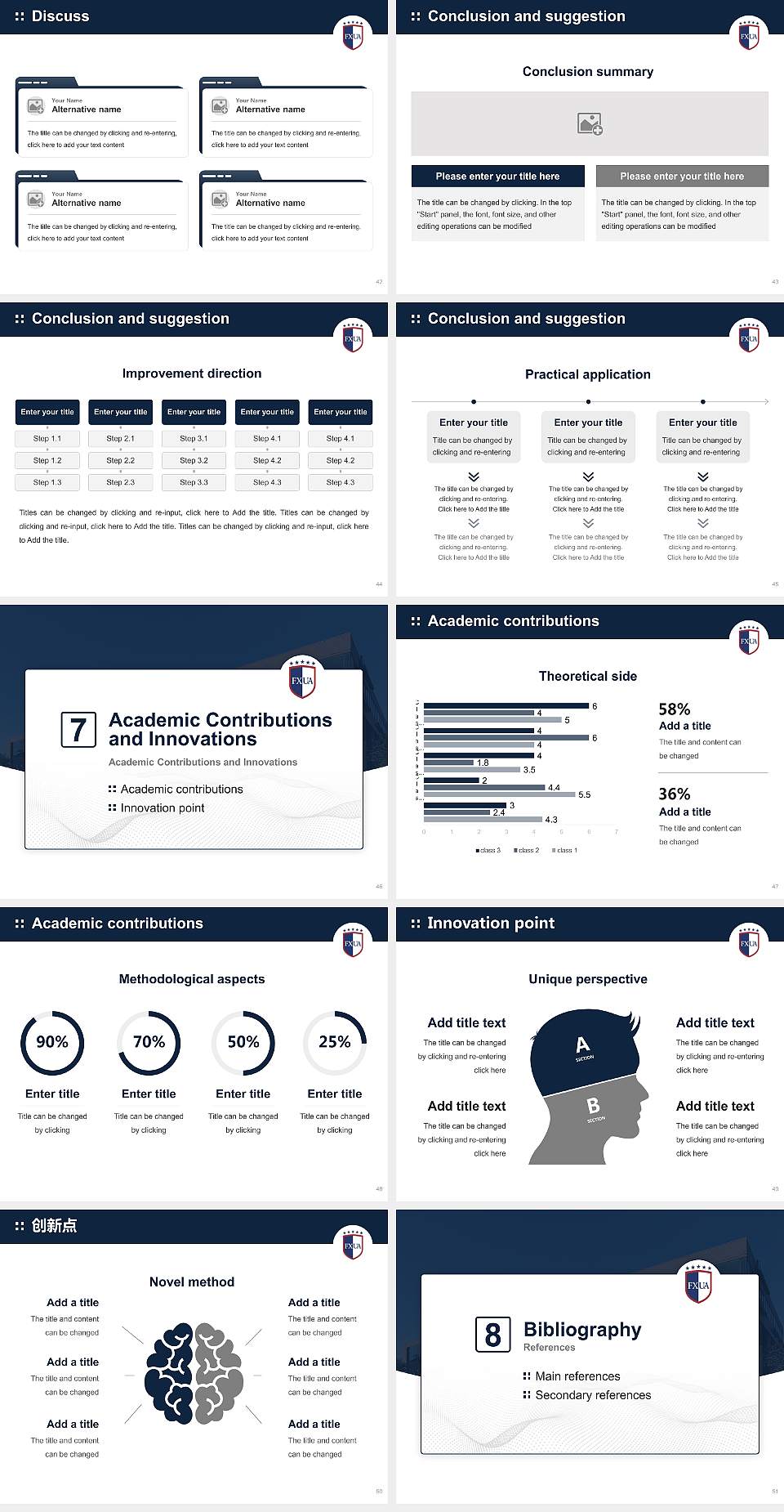 Fairfax University of America Graduation Thesis Defense PPT Template4:3 ratio PPT effect preview image6