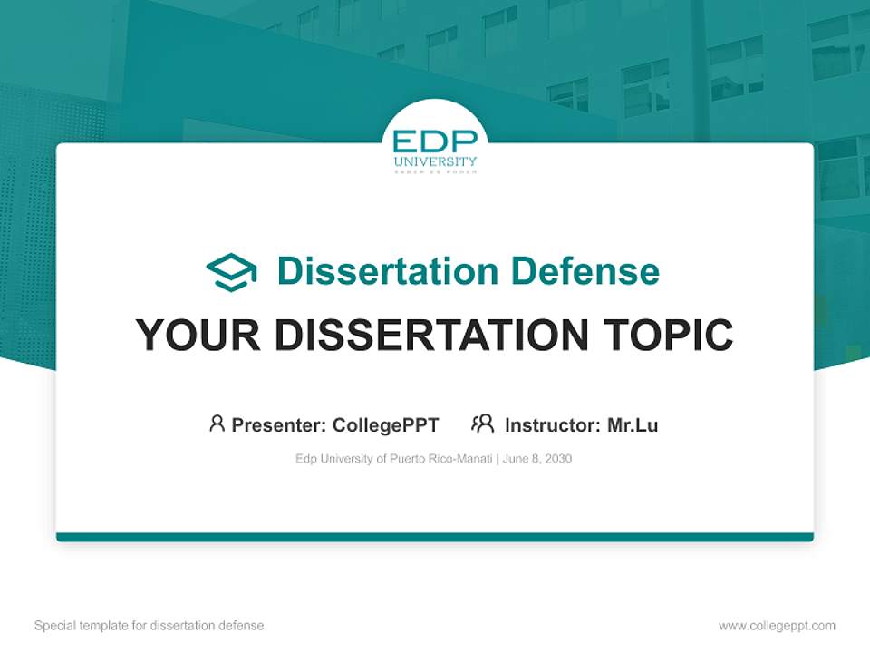Edp University of Puerto Rico-Manati Graduation Thesis Defense PPT Template4:3 ratio PPT effect preview image7