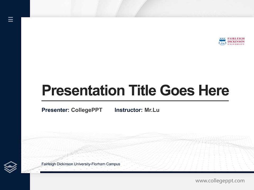 Fairleigh Dickinson University-Florham Campus Thesis Proposal/Graduation Defense PPT Template4:3 ratio PPT effect preview image5
