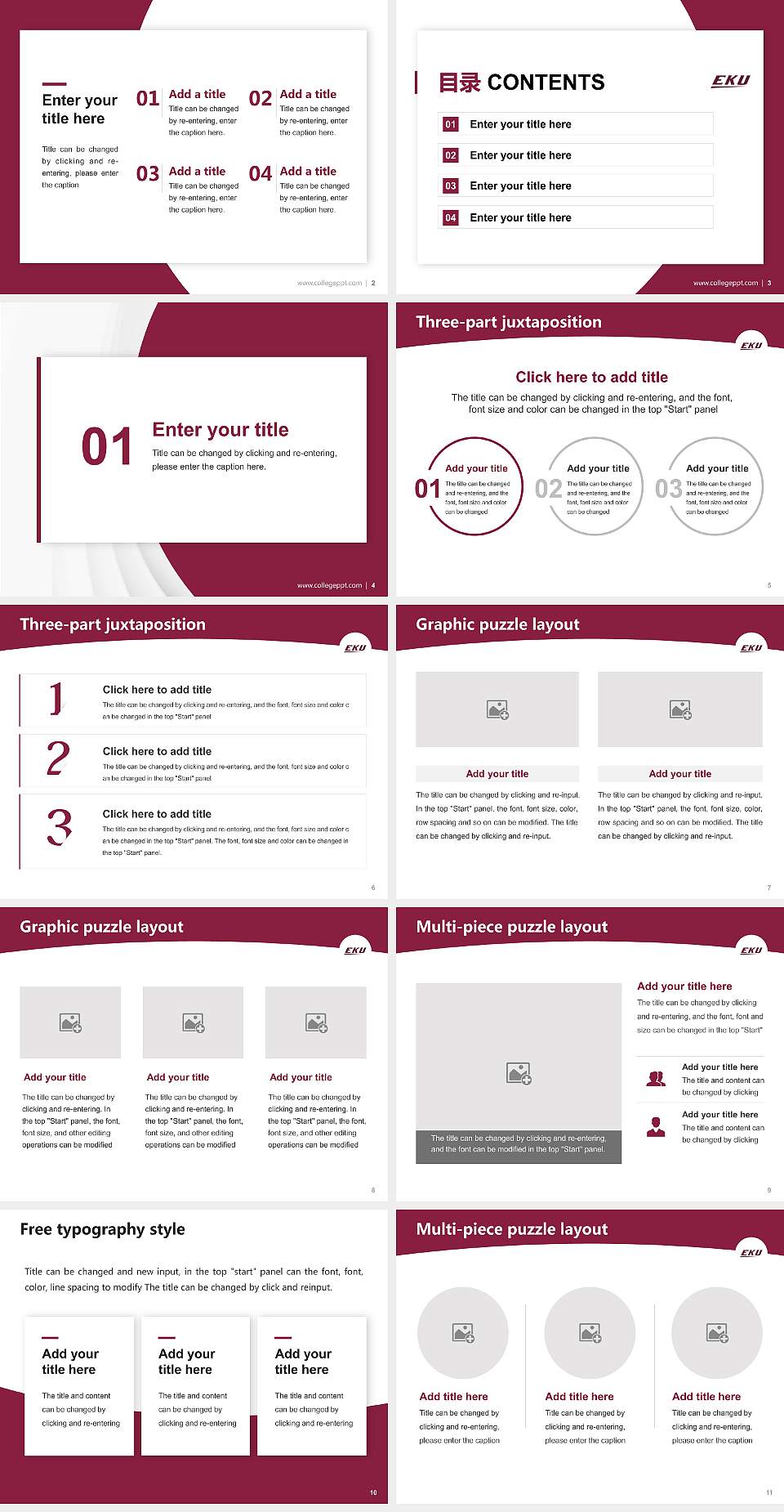 Eastern Kentucky University Academic Presentation/Research Findings Report PPT Template4:3 ratio PPT effect preview image2