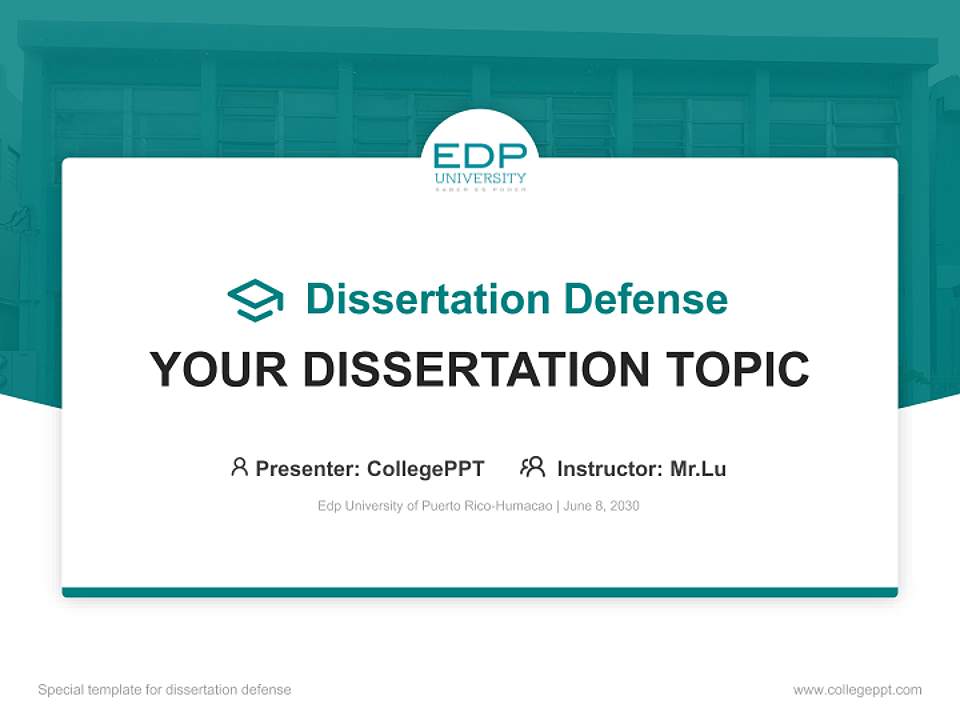 Edp University of Puerto Rico-Humacao Graduation Thesis Defense PPT Template4:3 ratio PPT effect preview image7