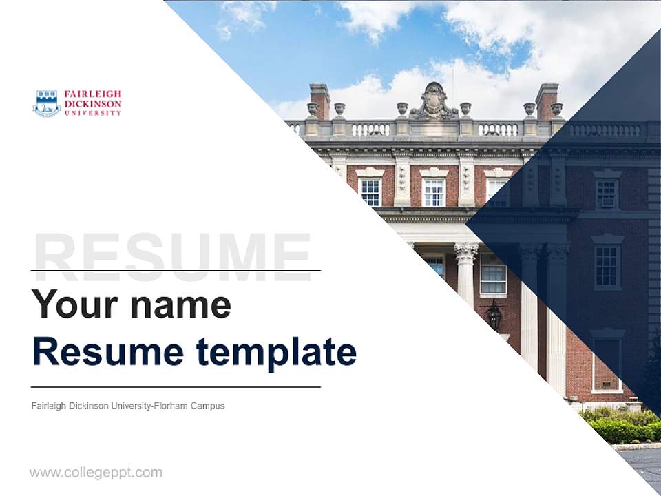 Fairleigh Dickinson University-Florham Campus Resume PPT Template4:3 ratio PPT effect preview image5