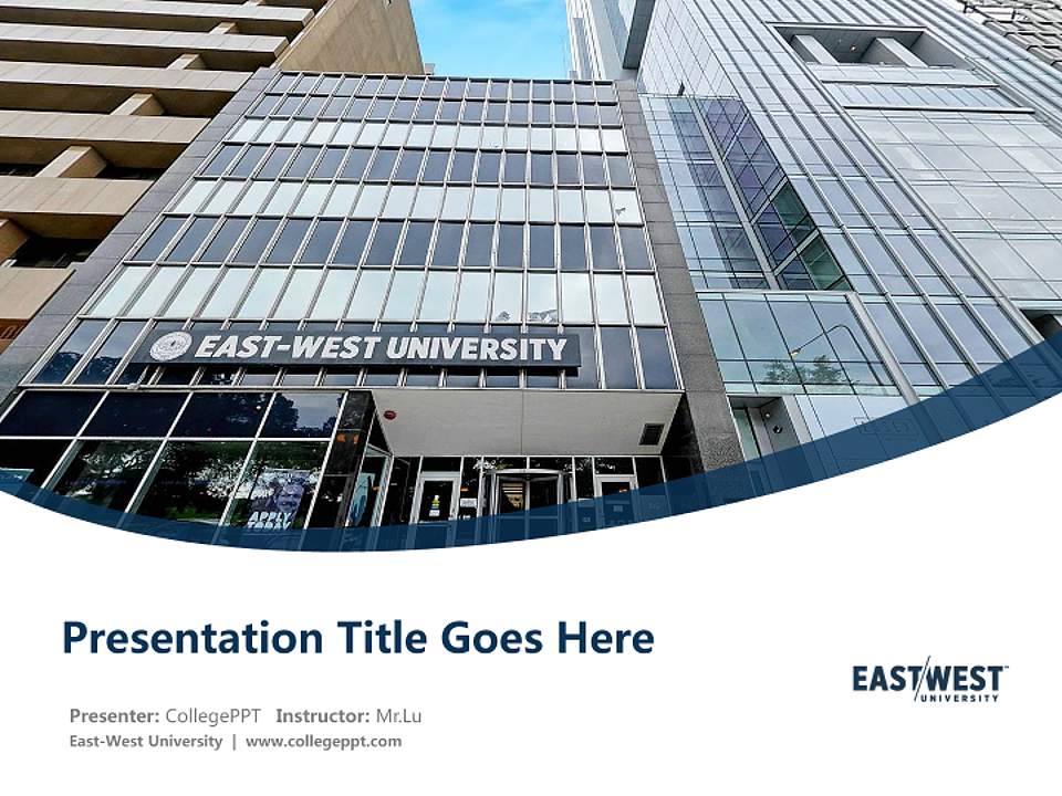 East-West University Course/Courseware Creation PPT Template4:3 ratio PPT effect preview image5