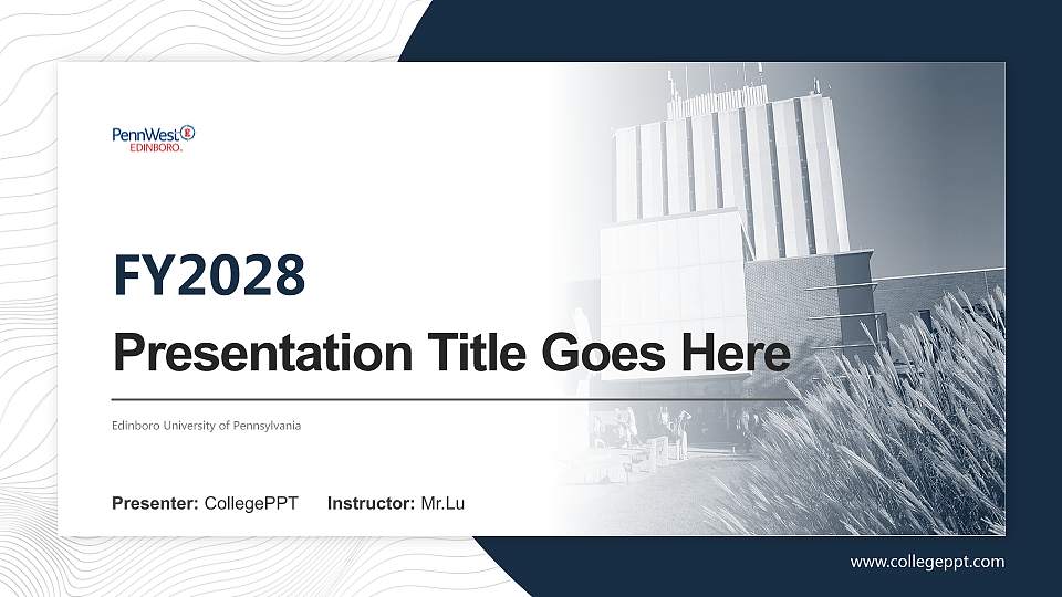Edinboro University of Pennsylvania Academic Presentation/Research Findings Report PPT Template16:9 ratio PPT effect preview image
